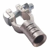 WESTWARD Battery Terminal: Straight, Crimp, 1/0 ga, Black Color, Positive, Copper, 0.8 in Overall Wd