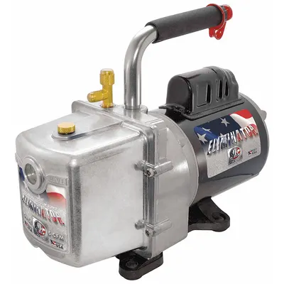 JB INDUSTRIES Vacuum Pump: 6 cfm, 25 micron Ultimate Vacuum, 120V AC, Not A2L Compatible - Standard Refrigerant Evacuation Pumps
