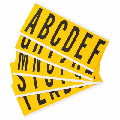 BRADY Letter Label Set: 3 in Character Ht, Indoor/Outdoor, Non-Reflective, Gothic - Permanent Letters & Numbers