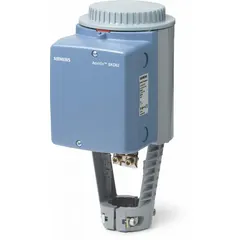 The Siemens SKD60U is an electric actuator for globe valves in HVAC and industrial fluid control systems. It is compatible with VVG series valves and configured for normally closed valve action. The actuator modulates flow in heating, ventilation, and air-conditioning applications, providing precise positioning.