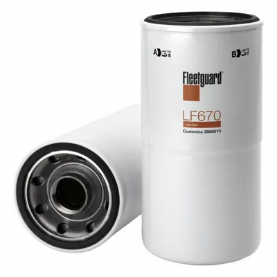 FLEETGUARD Automotive Oil Filter: B96, LF670, 1 1/2"-12 UNS-2B Thread Size - Spin-On Oil Filters