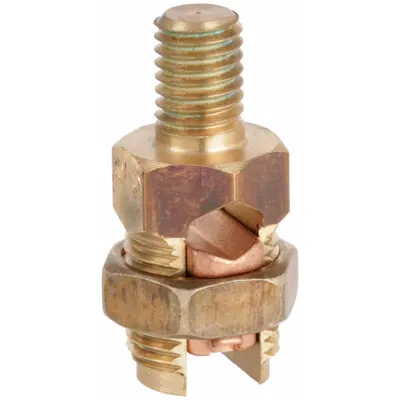 BURNDY Grounding Split Bolt Connector with Stud: Leaded Bronze Alloy - Grounding Split Bolts