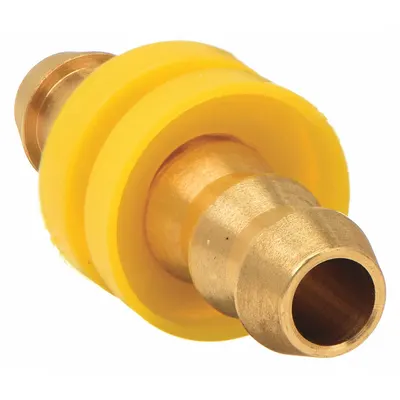 SPEEDAIRE Barbed Hose Mender: Hose Barb x Hose Barb, 3/4 in x 3/4 in Fitting Size - Brass Multipurpose (Air, Water, Chemical) Push-On Barbed Hose Menders