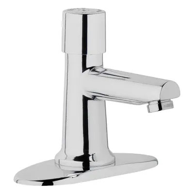 CHICAGO FAUCETS 3500-4E2805ABCP Single-Post Push-Button Metering Bathroom Faucet - Single-Post Push-Button Metering Bathroom Faucets