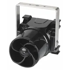 This powered horn speaker strobe is a 1-way unit designed for indoor use. It provides both audible and visual signaling in applications such as corridors or focused notification zones. Overall height is 8 1/2 inches and overall width is 7 1/2 inches.