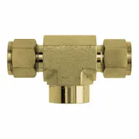 BRENNAN INDUSTRIES Compression Tee Fitting: 1/2 in OD x 1/2 in OD x 3/8 in Pipe Size, Brass (MPN N2602-08-08-06-B)