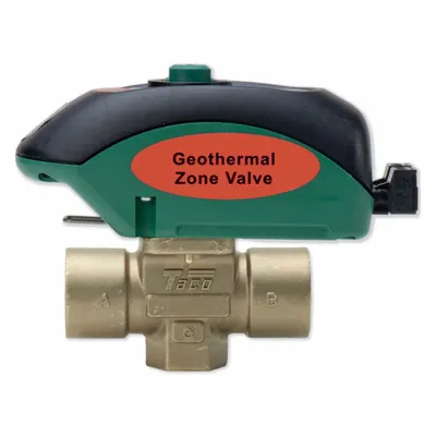 TACO Motorized Zone Valve: 8.9 Cv Flow Rate, 2-Way, 1 in Female Sweat, Non-Spring Return - 2-Way Sweat Connection Zone Valves