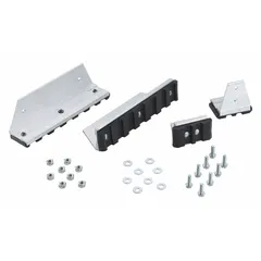 Gray replacement shoes for stepladders, compatible with the AY8000 series. Includes hardware for installation. Designed to provide traction and stability on various surfaces.