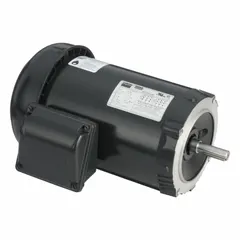 This Dayton C-Face 3-phase AC motor is a totally enclosed fan cooled (TEFC) unit rated at 1 hp with a nameplate speed of 1145 RPM at 60 Hz. It operates on 230/460V AC with full load currents of 3.16/1.58 A respectively. Suitable for industrial applications such as pumps, fans, and conveyors requiring a C-face mount configuration.