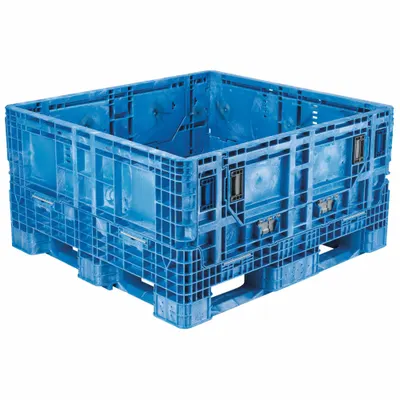ORBIS Collapsible Bulk Container: 19.3 cu ft, 48 in x 45 in x 25 in, Lid Not Included - Non-Collapsible Plastic Bulk Containers