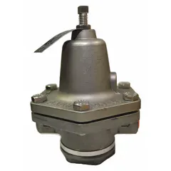 This stainless steel general purpose pressure regulator features 1 in x 1 in FNPTF connections and an adjustable outlet pressure range of 90 psig to 150 psig. It is used to reduce and stabilize inlet pressure in fluid or gas systems requiring corrosion resistance. Typical applications include chemical processing, water treatment, and general piping systems.