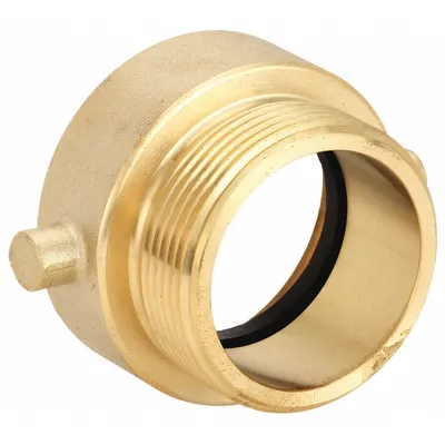 MOON AMERICAN Fire Hose Adapter: 1 1/2 in Compatible Pipe Size, NH X NPSH, Straight, Brass - Brass Rigid Fire Hydrant & Standpipe Adapters