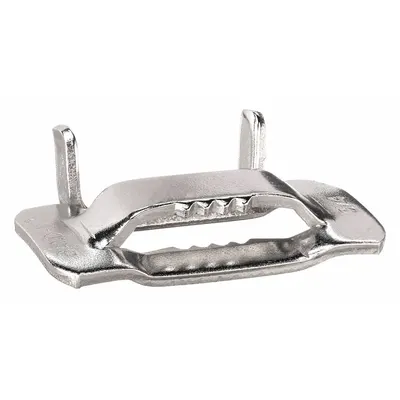 BAND-IT Strapping Buckle: Fits 1/2 in Strap Wd, Stainless Steel, 50 Qty, Flat, Regular Duty - Strapping Buckles for Stainless Steel Strapping