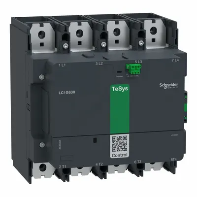 SCHNEIDER Contactor: 4 Poles, 4NO Contacts, 800 A - Non-Reversing IEC Contactors