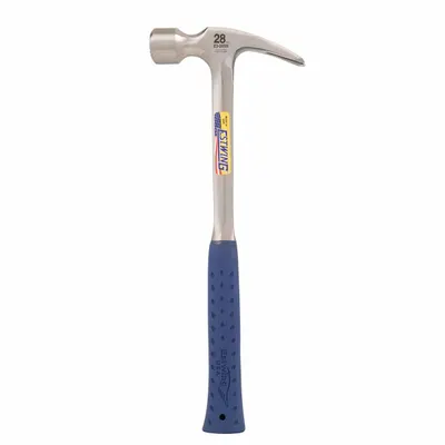 ESTWING Hand Tools: Steel, Textured Grip, Steel Handle, 28 oz Head Wt, 16 in Overall Lg - Steel Straight-Claw Framing Hammers