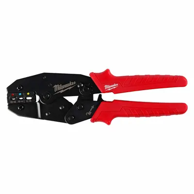 MILWAUKEE Terminals Crimper: For Wire Terminal, 8 1/2 in Overall Lg, Deluxe Cushion Grip - Controlled-Cycle Wire Connector & Terminal Crimpers