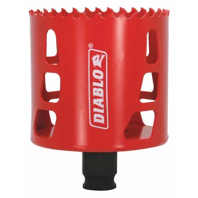 DIABLO Hole Saw: 2 3/4 in Saw Dia., 4 Teeth per Inch, 2 3/8 in Max. Cutting Dp - Multi-Material-Cutting Hole Saws without Arbor