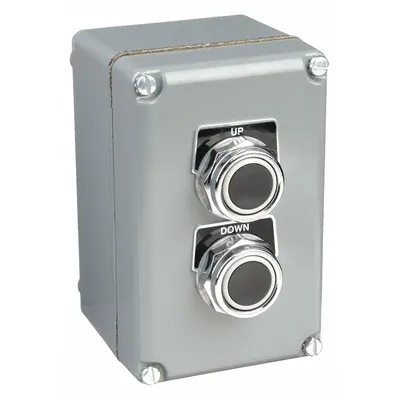 SCHNEIDER Control Station: (2) Push Buttons, 0 Pilot Lights, 1NO/1NC, Up/Down - Push-Button Control Stations