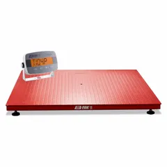 Imperial floor scale with 72 in x 72 in carbon steel platform. Capacity 10,000 lb, readability 2 lb, weighing units in oz. Equipped with RS-235 connection port. Suitable for industrial weighing in warehouses, manufacturing, and shipping.