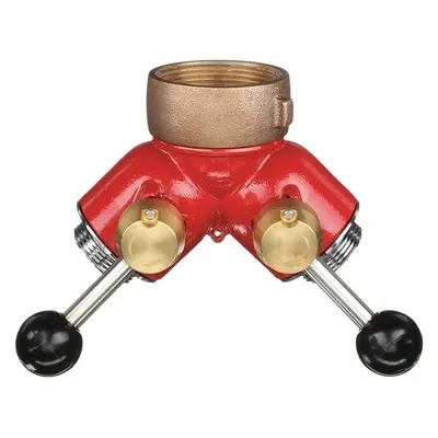 MOON AMERICAN Fire Hose Adapter: NH x NST, Brass, Wye Valve Body, Female x Male, Female NH - Fire Hydrant & Standpipe Ball Valve Adapters