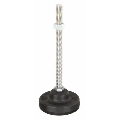 S & W Male-End Leveling Mount: Swiveling Stud, 3/4"-10 Thread Size, 5 in - Vibration-Damping Male Leveling Mounts