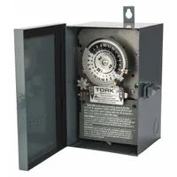 TORK Electromechanical Timer: 24 hr, 208-277V AC, 3PST, Mechanical (MPN 7302)