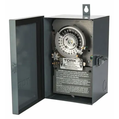 TORK Electromechanical Timer: 24 hr, 208-277V AC, 3PST - Electromechanical Timer Switches