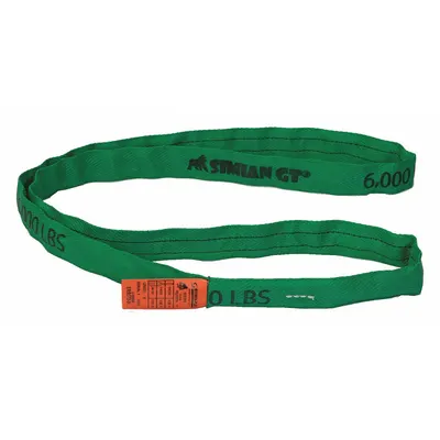 STREN-FLEX SIMIAN GT Round Sling: Type 5, Polyester, Nylon, 3 ft Sling Lg - Abrasion-Resistant Endless Round Slings
