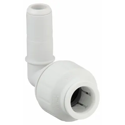 JOHN GUEST Push-Fit Elbow Fitting: 90° Elbow, 3/4 in OD x 3/4 in OD Size, Plastic - Polysulfone Push-to-Connect Tube Fittings