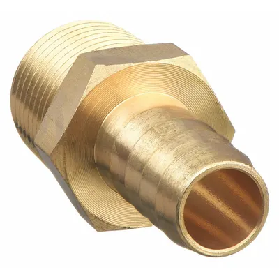 OEM Barbed Hose Fitting: For 1 in Hose I.D - Brass Multipurpose (Air, Water, Chemical) Rigid Barbed Hose Fittings