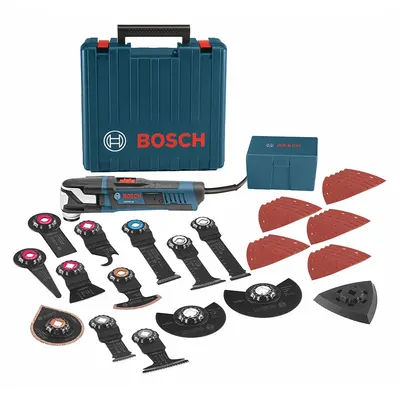 BOSCH Oscillating Tool Kit: 8,000 to 20,000, 3.6° Oscillation Angle, 5.5 A Current - Bosch Corded Oscillating Tools