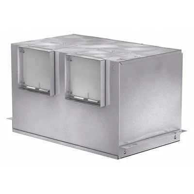 Dayton In-Line Ceiling Exhaust Fan: 857 cfm @ 0.100 in SP, Square Duct, 8 in x 8 in - Rectangular Duct High-Efficiency Inline Cabinet Fans