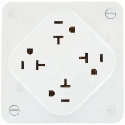 BRYANT Receptacle: Quad, 5-20, White, 125V AC, 20 A, 2 Pole / 3 Wire (MPN 21254W) - General Purpose Receptacles