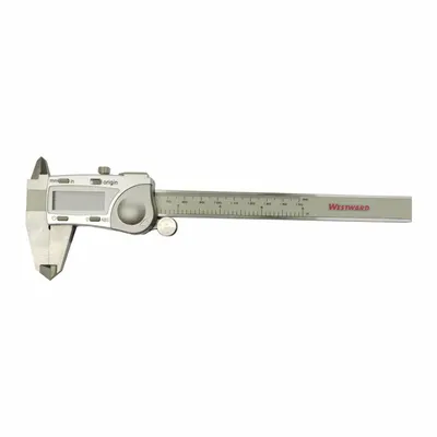 WESTWARD ODID Digital Caliper: 0 in to 6 in /0 mm to 150 mm - Splash-Resistant Calipers without SPC Output