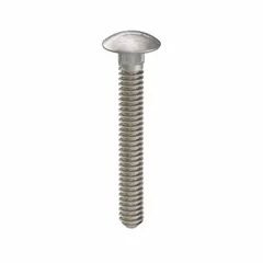 Square neck carriage bolts feature a smooth, rounded head and a square neck that prevents rotation during tightening. Suitable for fastening metal to wood or metal to metal in construction, machinery assembly, and industrial maintenance. This 25-piece pack contains #10-24 thread size, 1-1/2 in length, 18-8 stainless steel bolts with plain finish.
