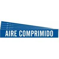 Pipe Marker: Aire Comprimido, Blue, White, Fits 2 1/2 to 7 7/8 in Pipe O.D., 1 Pipe Markers, 5 PK (MPN 83421-PK)