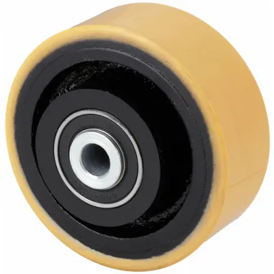 OEM Caster Wheel: 4 in Wheel Dia - Polyurethane Tread on Iron Core Wheels