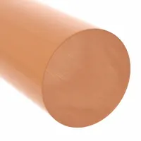 PEI Rod: 2 in Dia, 12 in Lg, Opaque, Amber, 17,000 psi Tensile Strength, 0.5 ft-lb/in