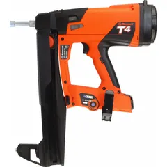 This cordless pin nailer operates on 6 V DC and drives 9-gauge pin nails with plastic strip collation. It features sequential firing mode and a 0° magazine angle. Suitable for precision fastening in finish carpentry, trim work, and cabinet installation.