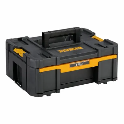 DEWALT TSTAK Tool Box: 16 3/4 in W x 6 7/8 in H x 12 1/4 in D, Plastic - TSTAK Tool Boxes with Drawers