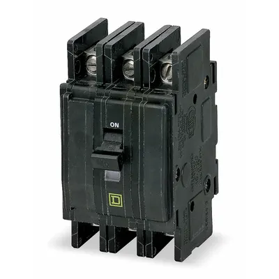 SQUARE D Miniature Circuit Breaker: 15 A, 120/240V AC, Three Phase, 10kA at 120/240V AC - QOU Series, Unit-Mount Square D Miniature Circuit Breakers