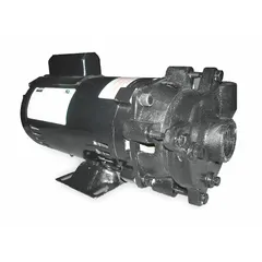 This Dayton straight centrifugal pump is powered by a 1 HP ODP motor and operates on 115/230V AC single-phase power. It delivers a maximum head of 50 ft and features a 1-1/2 in intake and 1-1/4 in discharge. Suitable for water transfer, circulation, and light industrial fluid handling applications.