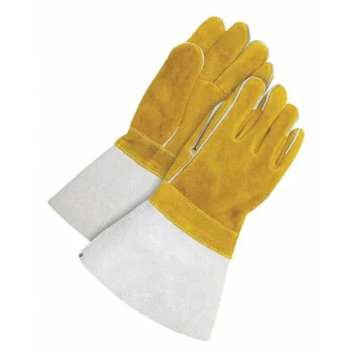 BDG Welding Gloves: Straight Thumb, Gauntlet Cuff, Premium, BDG Gander Brand 64-1-888 - Stick Welding Gloves with Cowhide Leather Palm