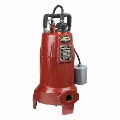 LIBERTY PUMPS Omnivore Grinder Pump: Horizontal, Single Phase, 2 hp, 208/230V AC, Cast Iron - General Purpose Sewage Grinder Pumps