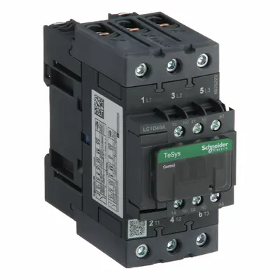 SCHNEIDER Magnetic Contactor: Non-Reversing, 3 Poles, 3NO Contacts, 40 A - Non-Reversing IEC Contactors