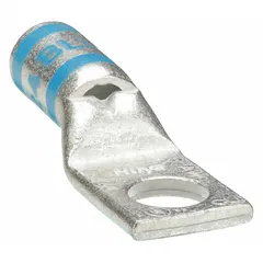This one-hole compression lug is designed for terminating 6 AWG stranded copper wire to a 1/4 in stud or bolt. Constructed from copper, it provides a secure electrical connection in applications such as control panels, switchgear, and power distribution systems.