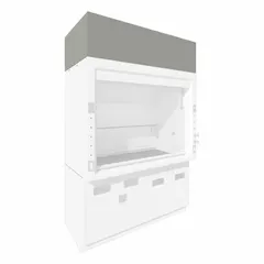 This ceiling enclosure is designed to contain and exhaust hazardous fumes, vapors, and particulates from laboratory workstations. It integrates with fume hood sash stops, canopy connections, and spill trays to maintain safe air quality in research, pharmaceutical, and industrial labs.