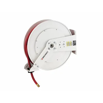 REELCRAFT Spring Return Hose Reel: 75 ft (5/8 in I.D.), 3/4 in MGHT, 250 psi Max Op Pressure - Enclosed Garden Spring-Return Hose Reels