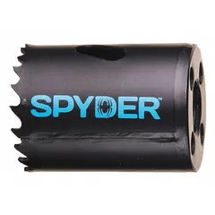 This SPYDER hole saw cuts through wood, metal, plastic, and drywall. It has a 7/8-inch diameter, 4/6 teeth per inch, and a maximum cutting depth of 1-7/8 inches. The 3/8-20 thread size fits standard arbors. Suitable for general-purpose drilling in construction, electrical, and plumbing applications.