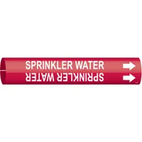 Pipe Marker: Sprinkler Water, Red, White, Fits 1 1/2 to 2 3/8 in Pipe O.D., 1 Pipe Markers (MPN 4128-B)